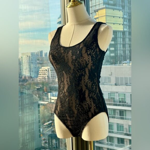 🆕 ZIMMERMANN 🧿 NWT Black Lace Scoop Neck Bodysuit - Sz 1 US 6 - Picture 4 of 13